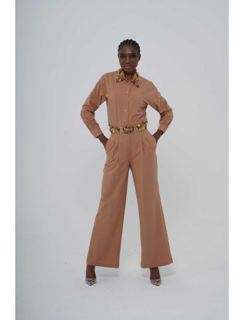 SHIRT AND EMBROIDERED TROUSERS SET